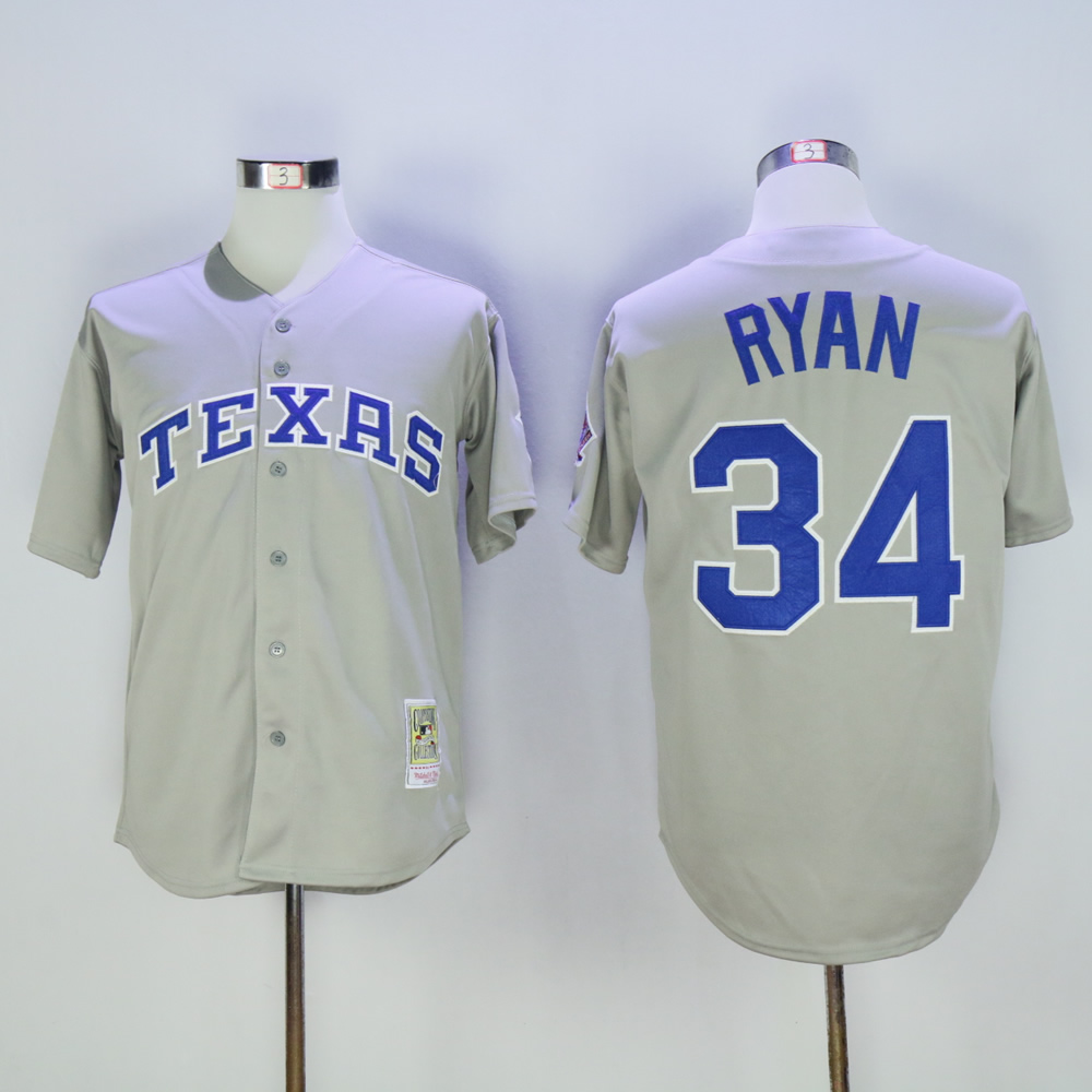 Men Texas Rangers #34 Ryan Grey Throwback MLB Jerseys